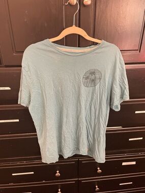 Free Planet Light Blue Short Sleeve Tee with Palm Graphic